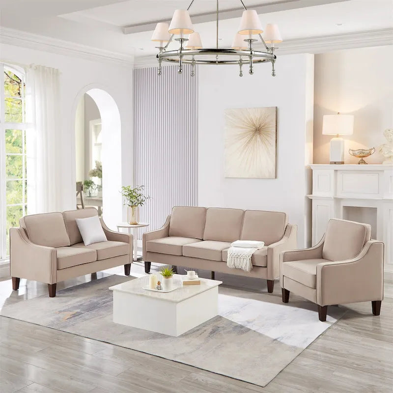 Fauteuil de salon à une place avec pieds en bois