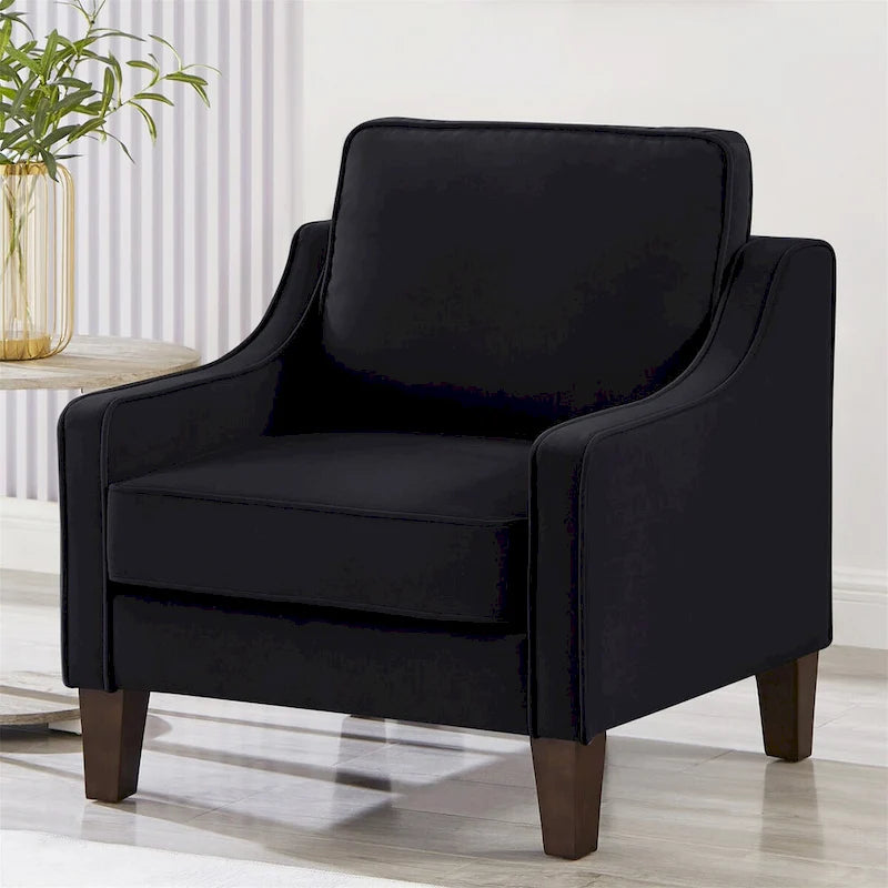Fauteuil de salon à une place avec pieds en bois