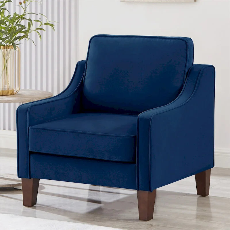 Fauteuil de salon à une place avec pieds en bois