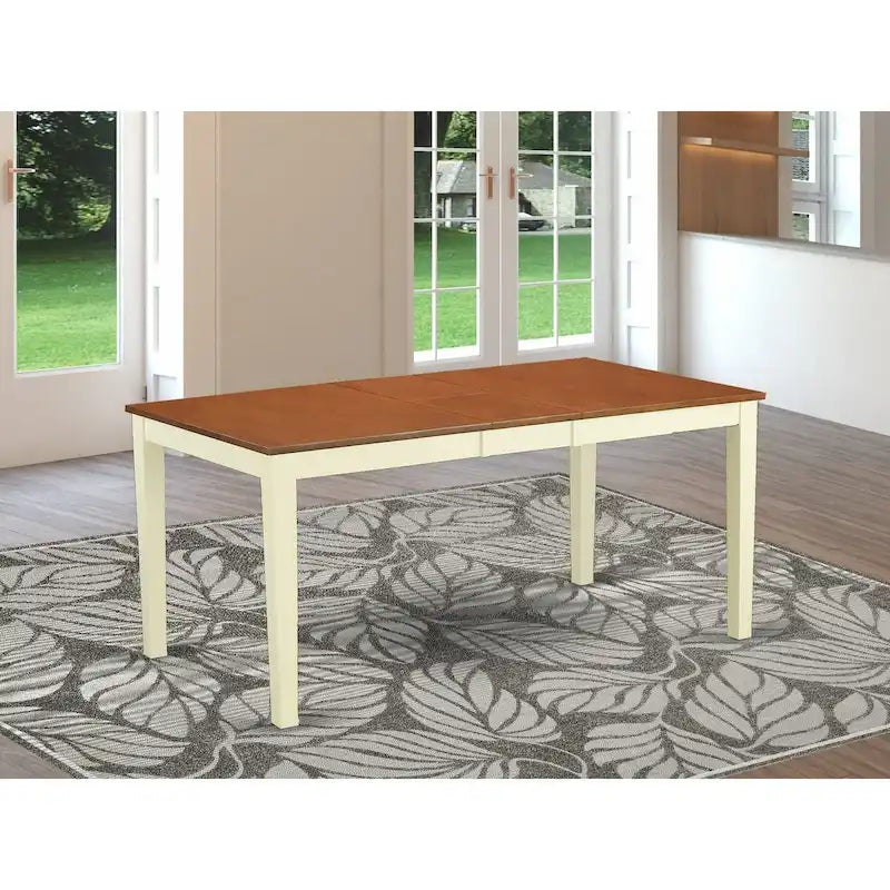 East West Furniture Nicoli Table à Manger Moderne - Une Table de Cuisine Rectangulaire avec Rallonge Papillon (Coloris au choix)
