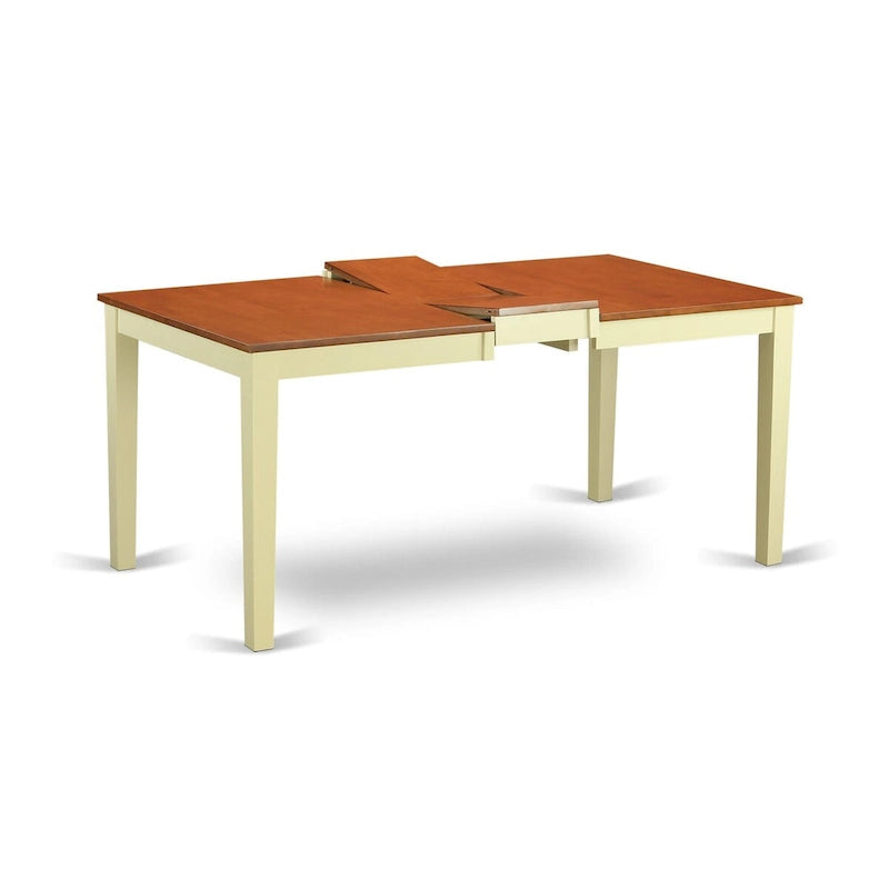 East West Furniture Nicoli Table à Manger Moderne - Une Table de Cuisine Rectangulaire avec Rallonge Papillon (Coloris au choix)