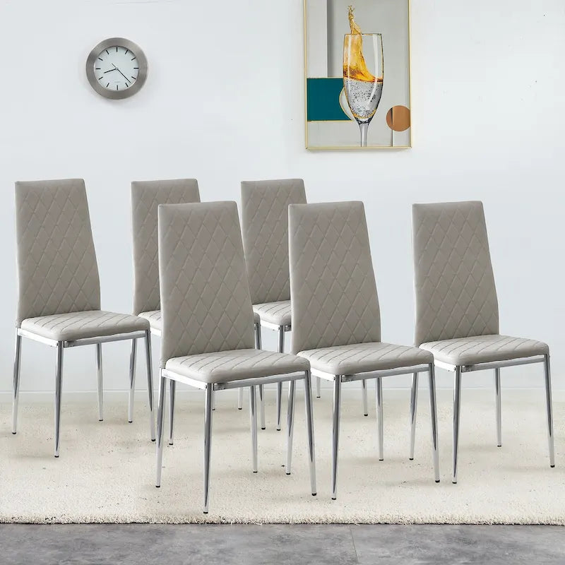 Chaise de salle à manger, chaise noire et ensemble de 6 pièces