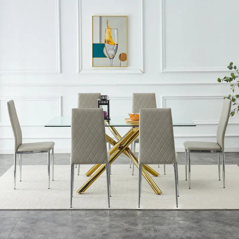 Chaise de salle à manger, chaise noire et ensemble de 6 pièces