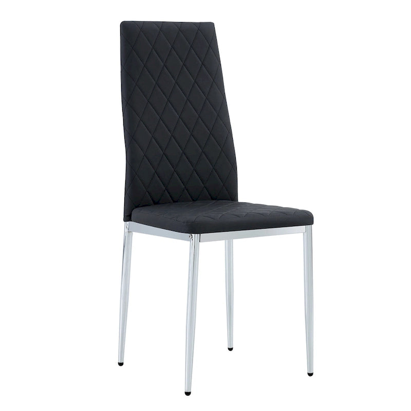 Chaise de salle à manger, chaise noire et ensemble de 6 pièces