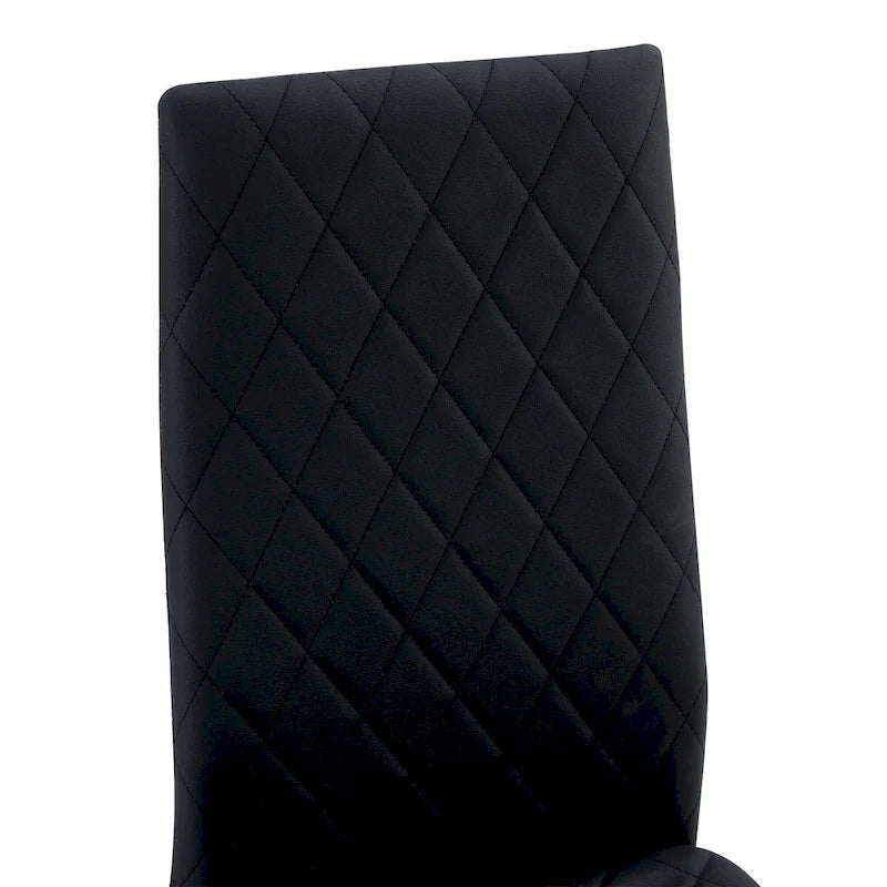 Chaise de salle à manger, chaise noire et ensemble de 6 pièces