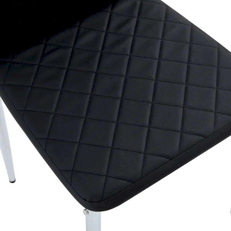 Chaise de salle à manger, chaise noire et ensemble de 6 pièces