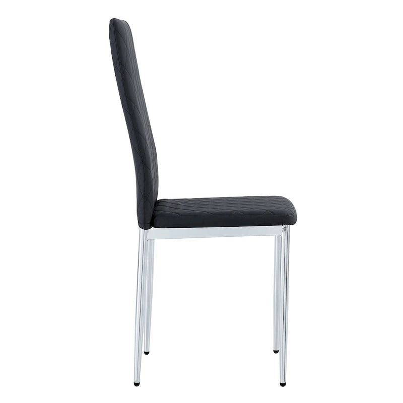 Chaise de salle à manger, chaise noire et ensemble de 6 pièces