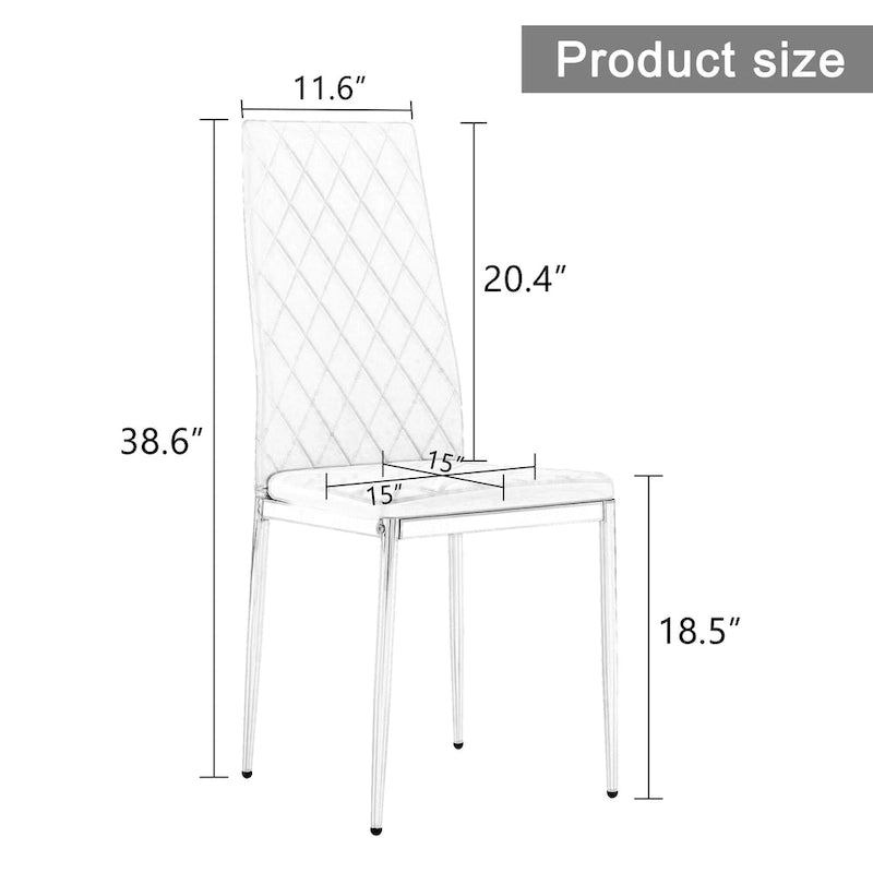 Chaise de salle à manger, chaise noire et ensemble de 6 pièces