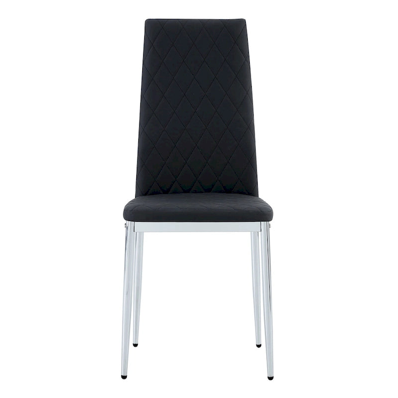 Chaise de salle à manger, chaise noire et ensemble de 6 pièces