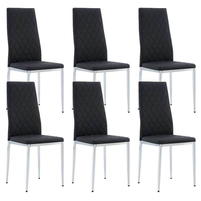 Chaise de salle à manger, chaise noire et ensemble de 6 pièces
