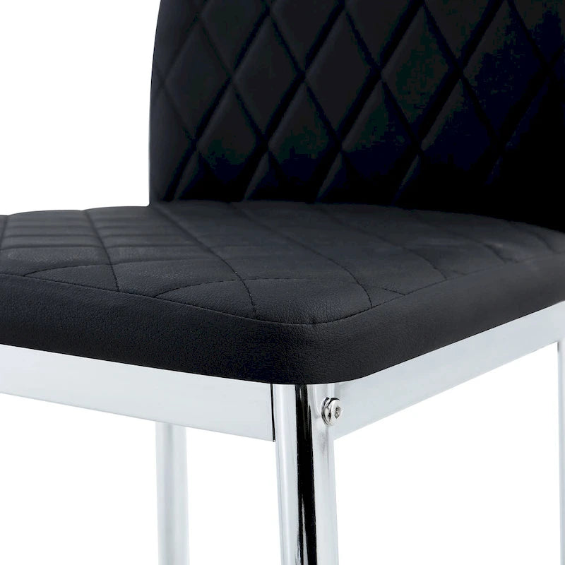 Chaise de salle à manger, chaise noire et ensemble de 6 pièces