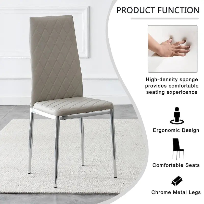 Chaise de salle à manger, chaise noire et ensemble de 6 pièces