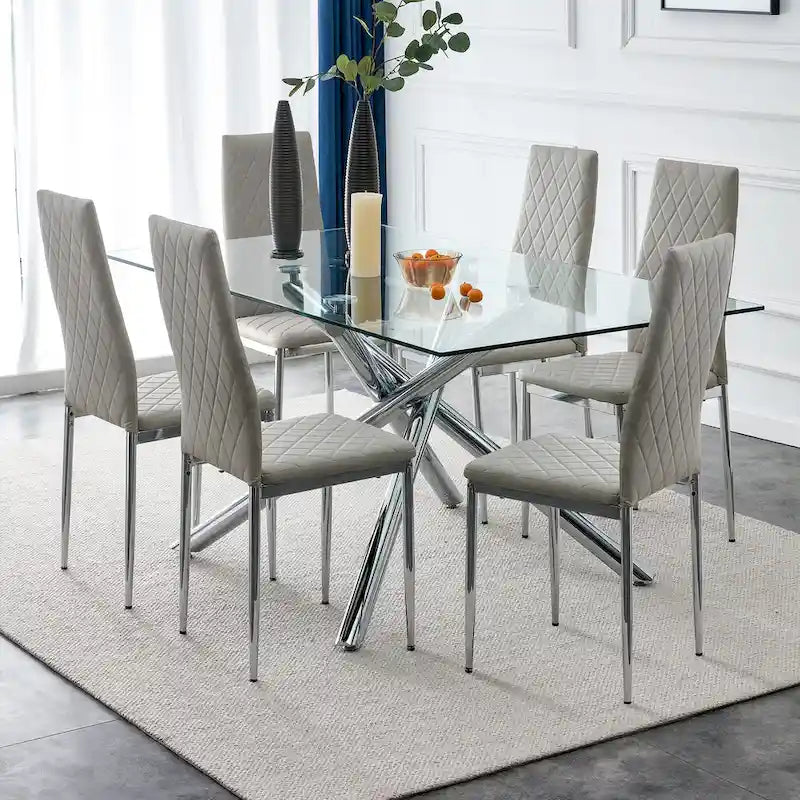 Chaise de salle à manger, chaise noire et ensemble de 6 pièces