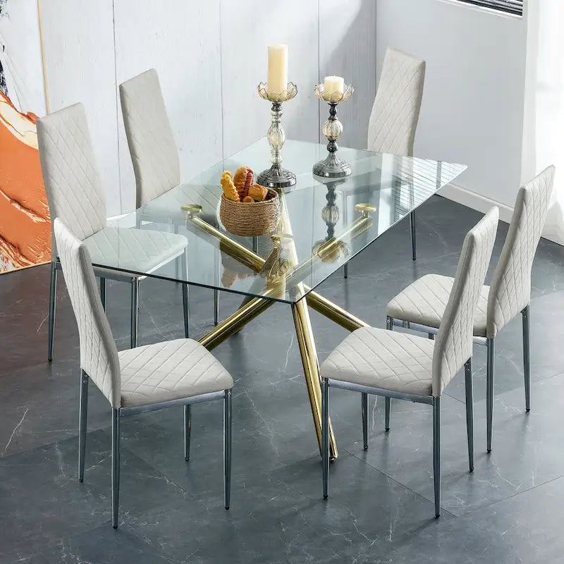Chaise de salle à manger, chaise noire et ensemble de 6 pièces