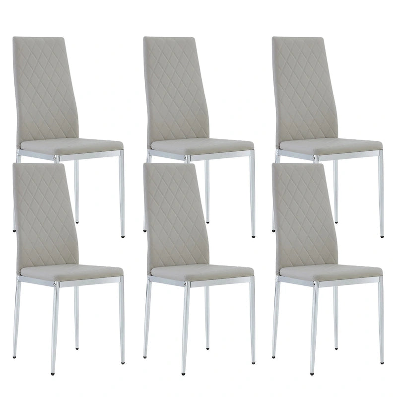 Chaise de salle à manger, chaise noire et ensemble de 6 pièces