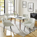 Chaise de salle à manger moderne en tissu bouclette avec pieds réglables, lot de 4, de