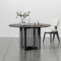 Table de salle à manger double piédestal en bois de chêne