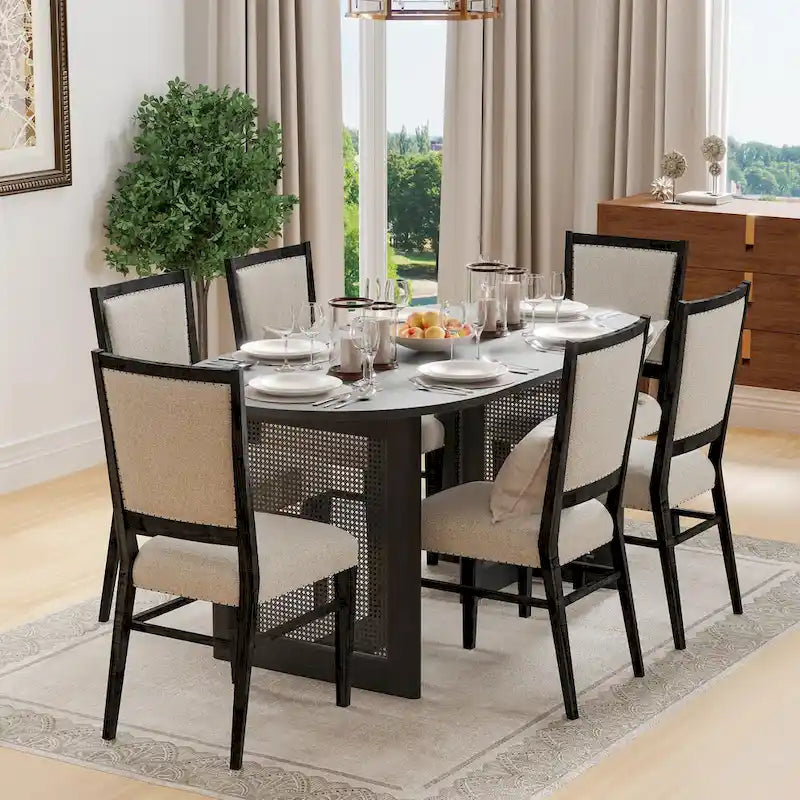 Table de salle à manger double piédestal en bois de chêne
