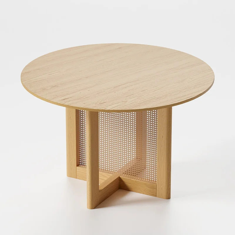 Table de salle à manger double piédestal en bois de chêne