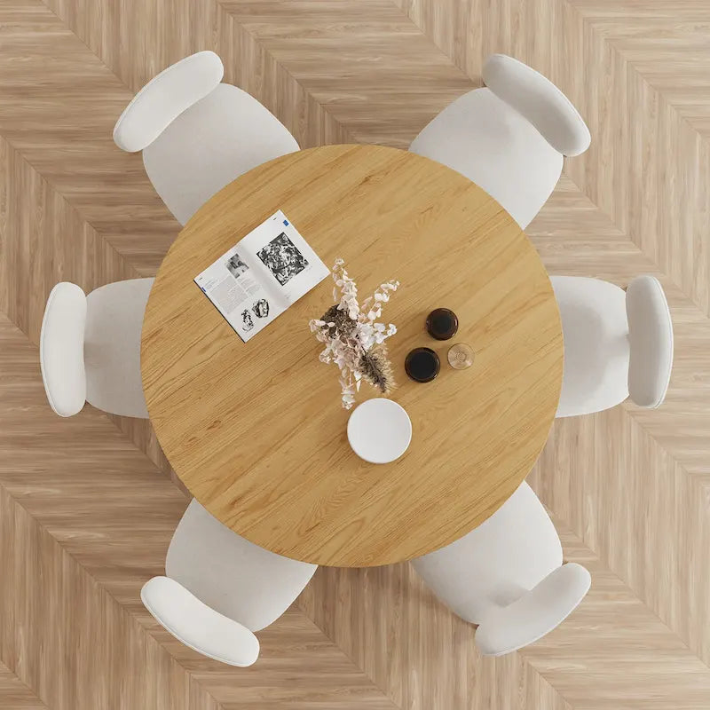 Table de salle à manger double piédestal en bois de chêne