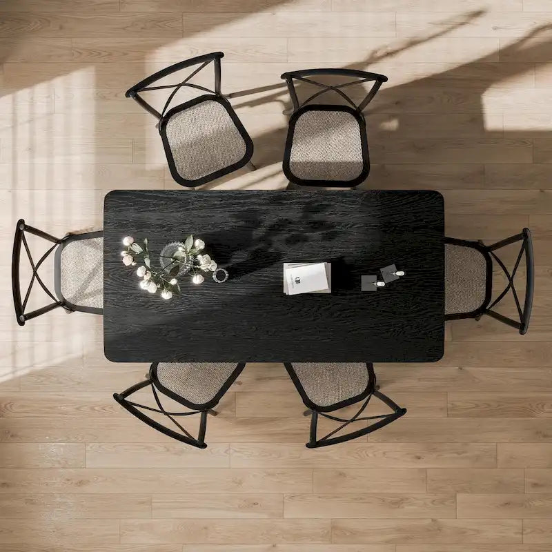 Table de salle à manger double piédestal en bois de chêne
