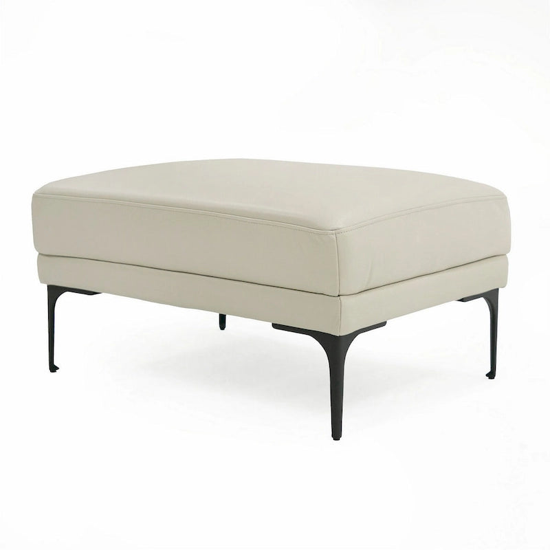Ottoman de 30 pouces, Siège rembourré rectangulaire, Revêtement gris clair