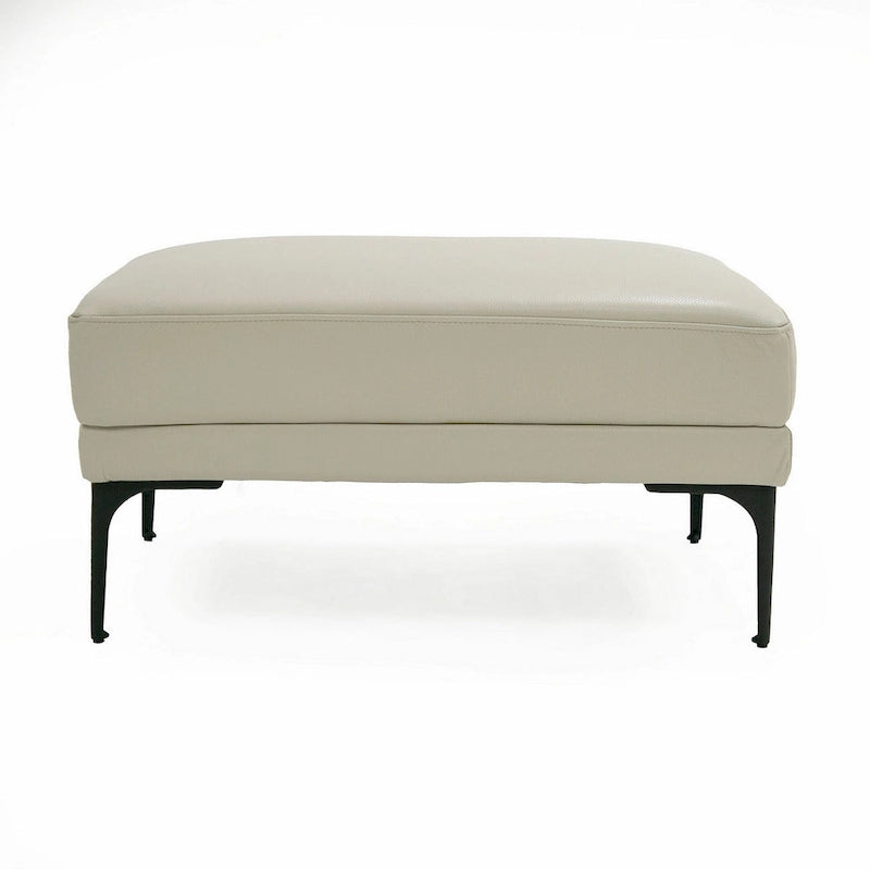 Ottoman de 30 pouces, Siège rembourré rectangulaire, Revêtement gris clair
