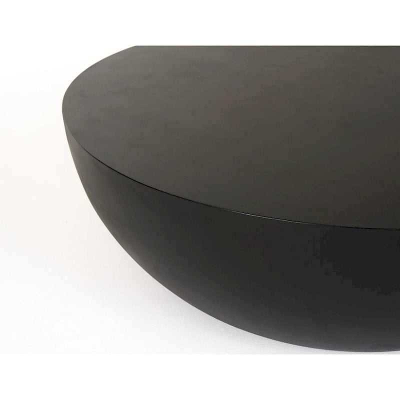 Table Basse Ronde Moderne en Béton Noir