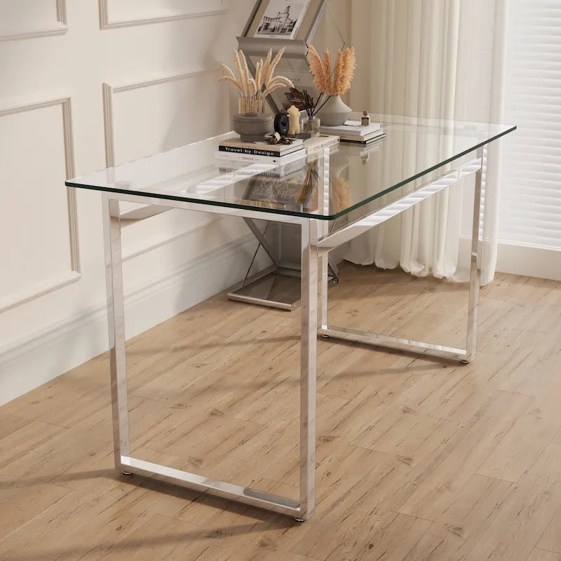 Table à manger rectangulaire en verre