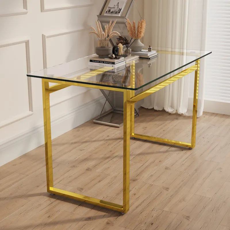 Table à manger rectangulaire en verre