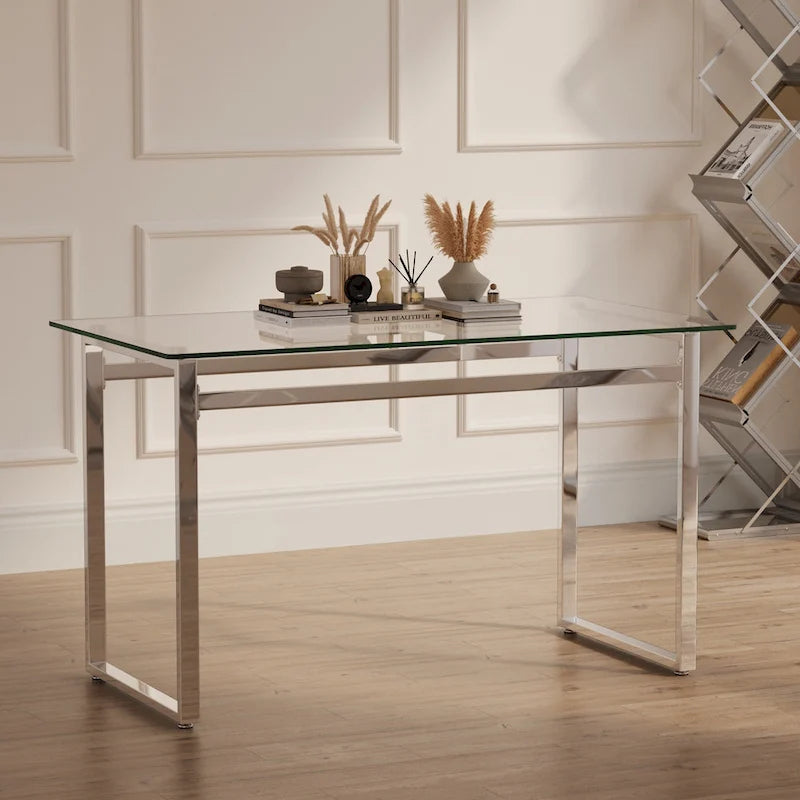 Table à manger rectangulaire en verre