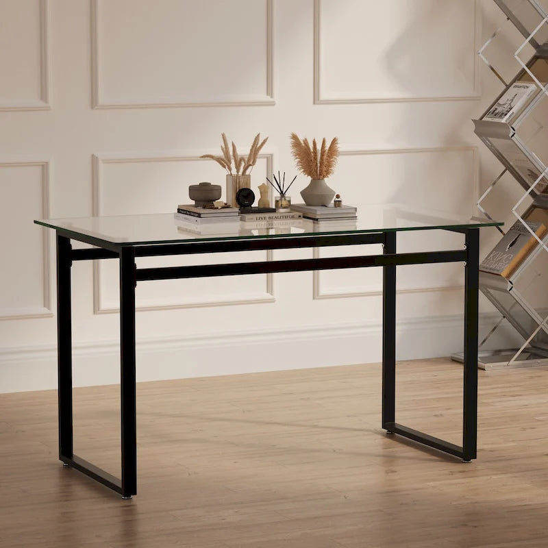 Table à manger rectangulaire en verre
