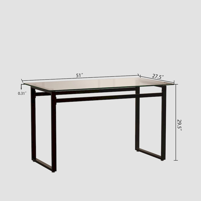 Table à manger rectangulaire en verre