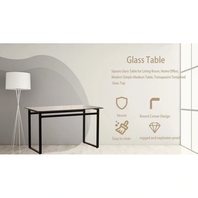 Table à manger rectangulaire en verre