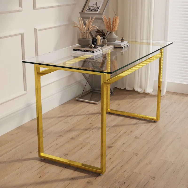 Table à manger rectangulaire en verre