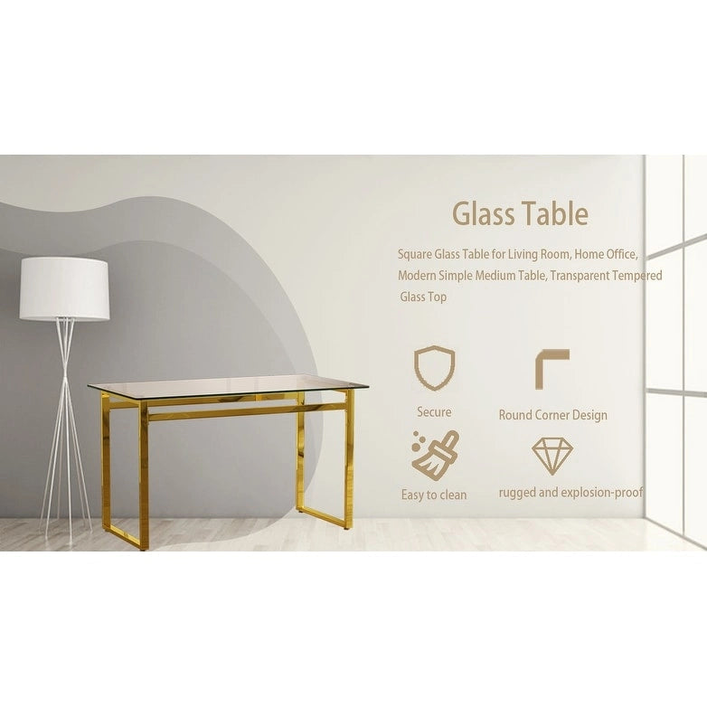 Table à manger rectangulaire en verre