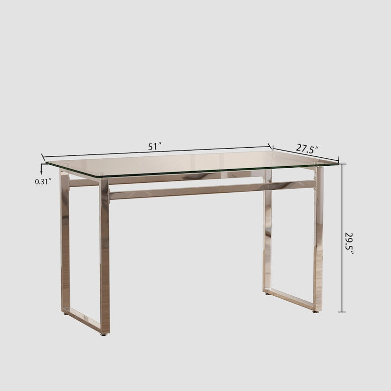 Table à manger rectangulaire en verre