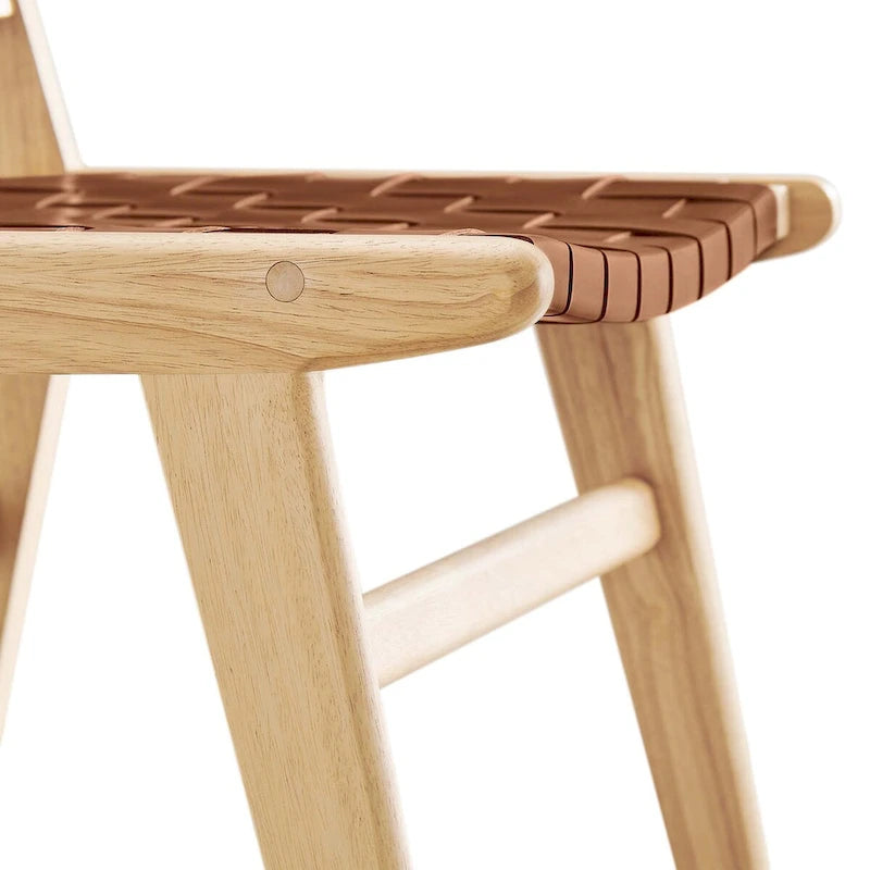 Chaise de salle à manger en bois et similicuir - Lot de 2
