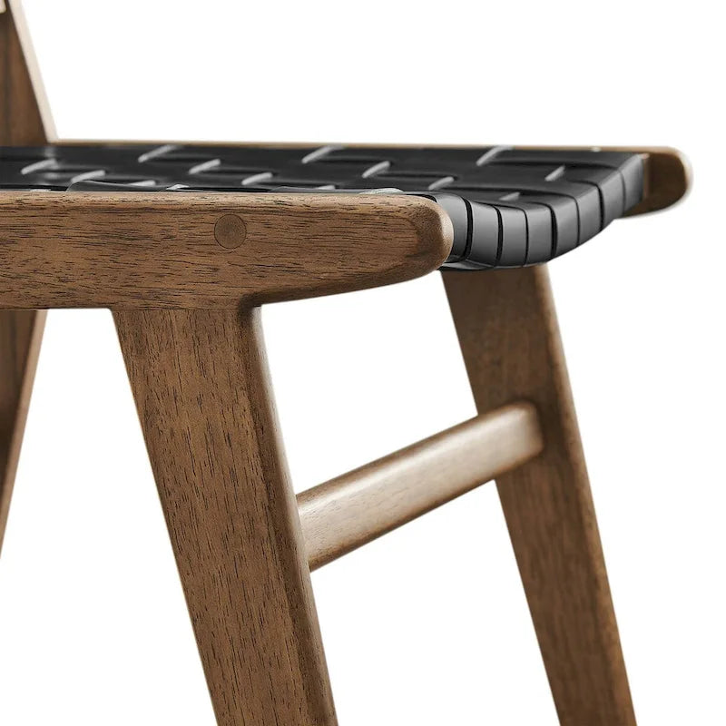 Chaise de salle à manger en bois et similicuir - Lot de 2