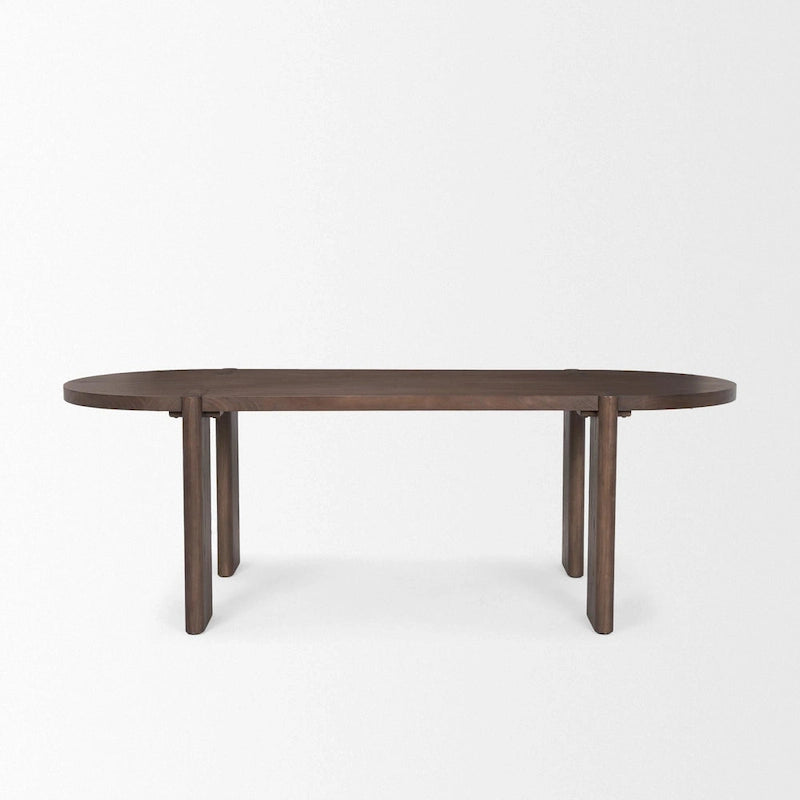 Table à manger ovale en orme foncé - 91,0L x 38,0l x 30,0H