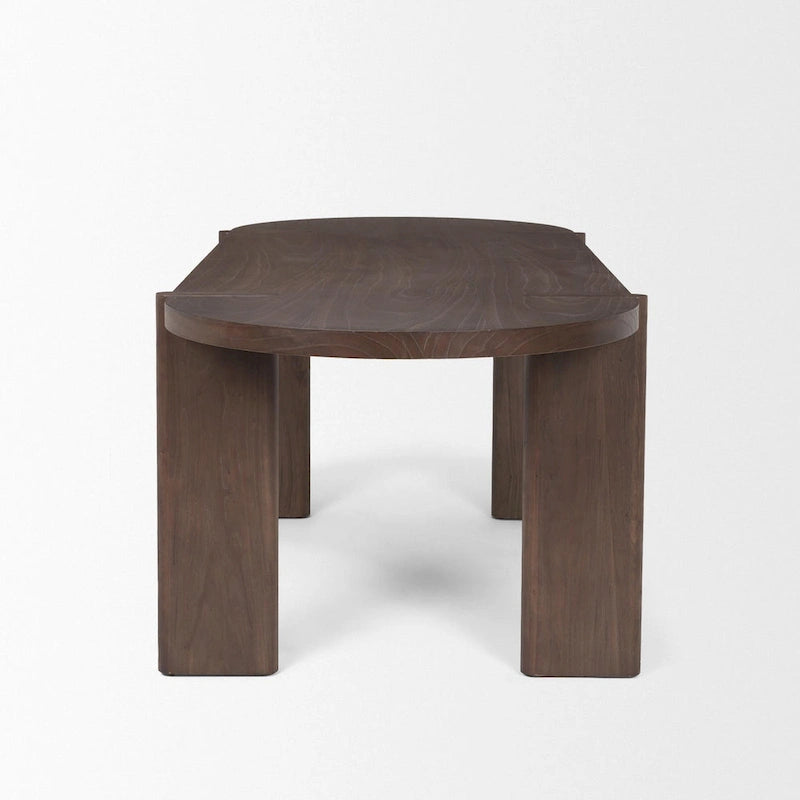 Table à manger ovale en orme foncé - 91,0L x 38,0l x 30,0H