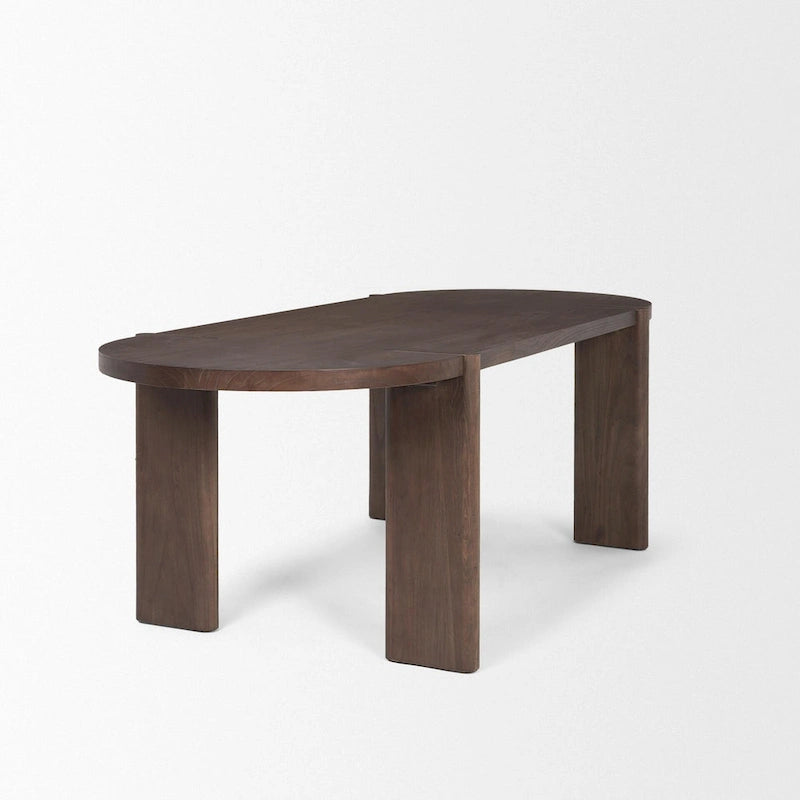 Table à manger ovale en orme foncé - 91,0L x 38,0l x 30,0H