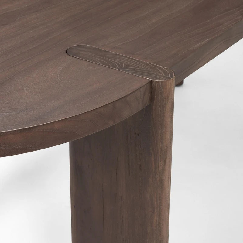 Table à manger ovale en orme foncé - 91,0L x 38,0l x 30,0H