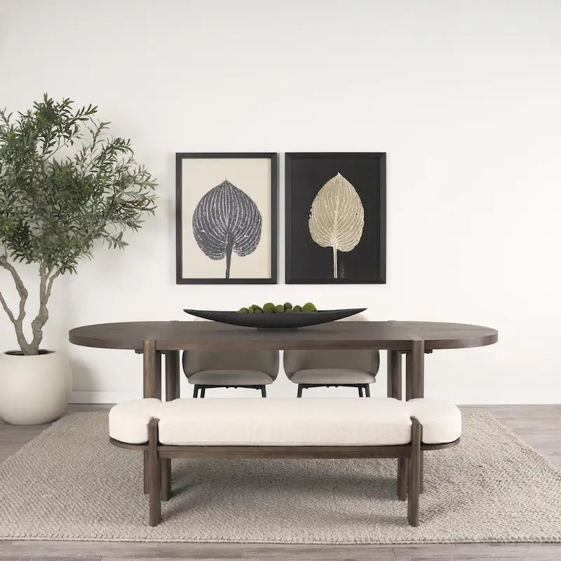 Table à manger ovale en orme foncé - 91,0L x 38,0l x 30,0H