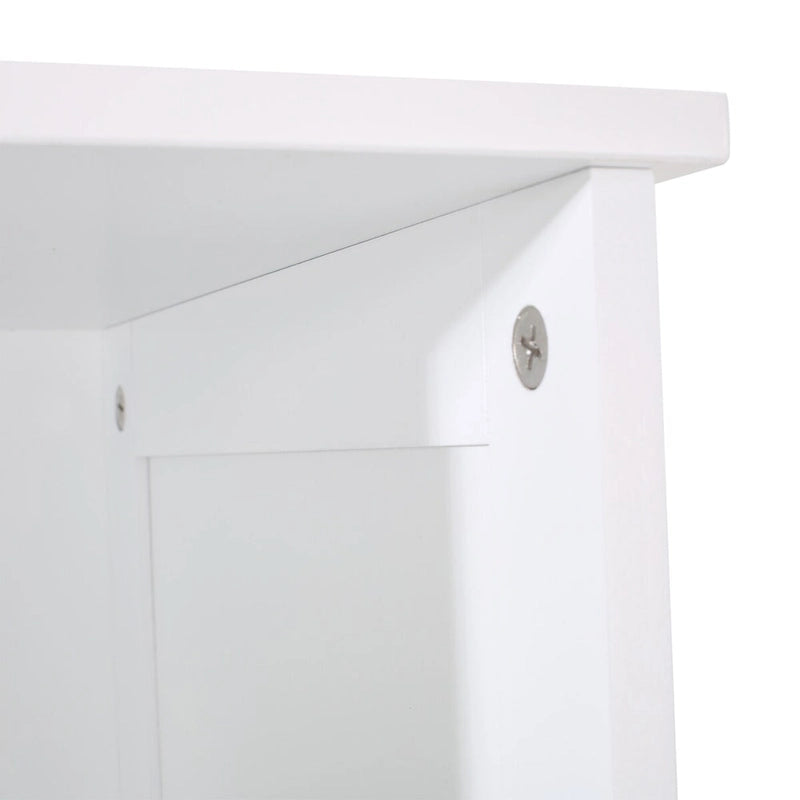 Meuble de rangement pour linge de salle de bain de 160 cm de hauteur, armoire de rangement autoportante avec 1 porte et étagères réglables, blanc