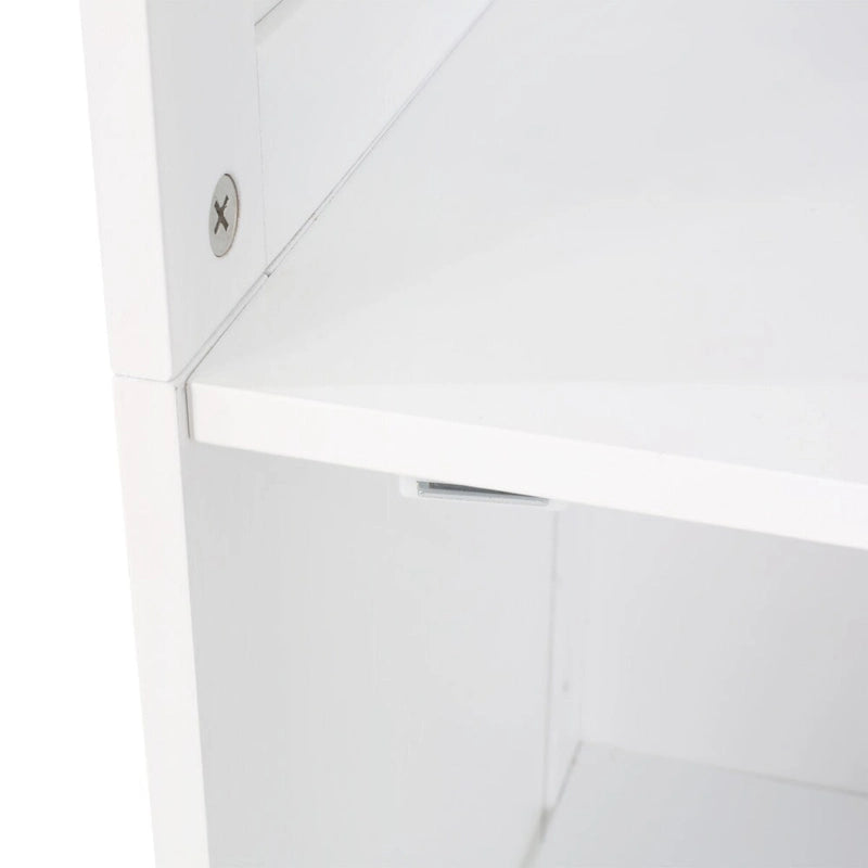 Meuble de rangement pour linge de salle de bain de 160 cm de hauteur, armoire de rangement autoportante avec 1 porte et étagères réglables, blanc