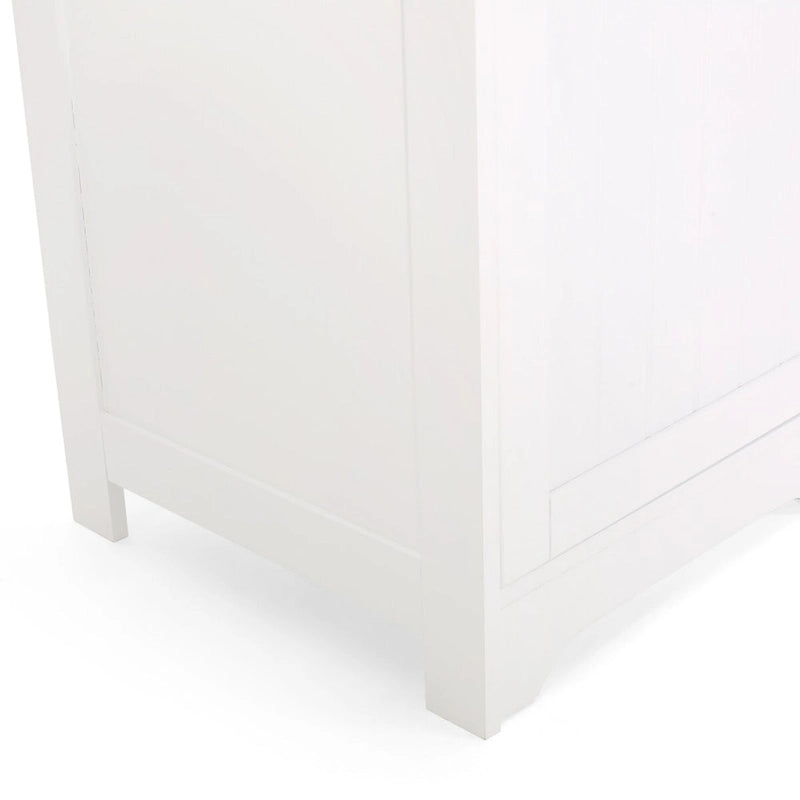 Meuble de rangement pour linge de salle de bain de 160 cm de hauteur, armoire de rangement autoportante avec 1 porte et étagères réglables, blanc